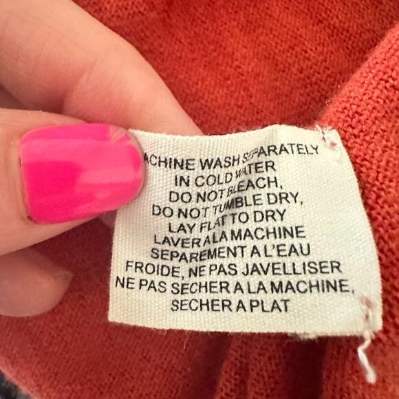 Anthropologie Guinevere Cardigan Sweater Small Burnt Orange Cashmere Boho Earthy - Picture 9 of 11